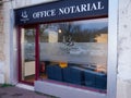 French Notaire means office entrance plate notary in building