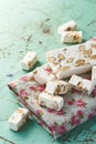 French Nougat with Almonds Royalty Free Stock Photo