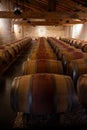 Concrete tanks for first fermentation of grapes, Bordeaux Saint-Emilion wine making region picking, sorting with hands and