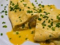 French Omelette with Chives Royalty Free Stock Photo