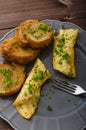 French omelette with chives Royalty Free Stock Photo