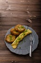 French omelette with chives Royalty Free Stock Photo