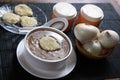 French onion soup, Onion and bread Soup Royalty Free Stock Photo