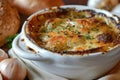 French Onion Soup in Ceramic Bowl