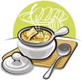 French onion soup with croutons