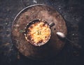 French Onion Soup with Gratined Cheese, Winter Food.