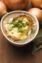 French onion soup with ingredients Royalty Free Stock Photo