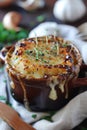 French Onion Soup with Melted Cheese