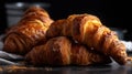 french pastries, bakery croissants generative ai