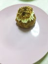 French pastry choux on a plate