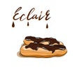 Vector illustration with eclair Royalty Free Stock Photo