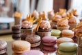 French pastry makaron. Selective focus. Royalty Free Stock Photo