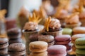 French pastry makaron. Selective focus. Royalty Free Stock Photo