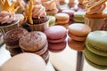 French pastry makaron. Selective focus. Royalty Free Stock Photo
