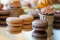 French pastry makaron. Selective focus. Royalty Free Stock Photo