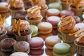 French pastry makaron. Selective focus. Royalty Free Stock Photo