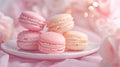 French patisserie macarons and eclairs