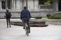 French people biking bicycle and walking at Courtyard