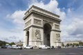 Arc de triomphe de l`Etoile or Triumphal Arch of the Star at Place Charles de Gaulle in Paris, France Royalty Free Stock Photo