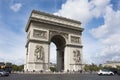 Arc de triomphe de l`Etoile or Triumphal Arch of the Star at Place Charles de Gaulle in Paris, France Royalty Free Stock Photo