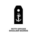 French petty officer shoulder boards military ranks and insignia glyph icon