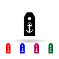 French petty officer shoulder boards military ranks and insignia multi color icon. Simple glyph, flat vector of Ranks in the