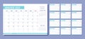 French 2021 planner. Calendar template. Vector illustration. Desk diary grid