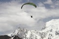 Parapente over french Mont Blanc Massif mountains