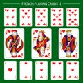 French playing cards suit hearts Royalty Free Stock Photo