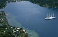 French Polynesia: Club Med cruise ship in Cook`s bay on Moorea Island