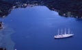 French Polynesia: Cook Bay with Cruise ship ankering on Moorea Island