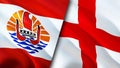 French Polynesia and England flags. 3D Waving flag design. French Polynesia England flag, picture, wallpaper. French Polynesia vs