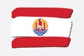 French Polynesia Flag with colored hand drawn lines in Vector Format Royalty Free Stock Photo