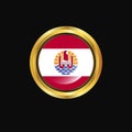 French Polynesia flag Golden button Royalty Free Stock Photo
