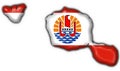 french polynesia flag map shape of Tahiti Royalty Free Stock Photo