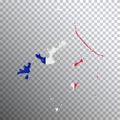 French Polynesia flag and map, transparent background Royalty Free Stock Photo