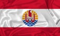 Silk French Polynesia Flag Royalty Free Stock Photo