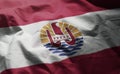 French Polynesia Flag Rumpled Close Up Royalty Free Stock Photo