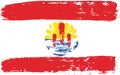 French Polynesia Flag Vector Hand Painted with Rounded Brush Royalty Free Stock Photo
