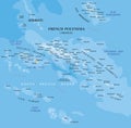 French Polynesia highly detailed physical map