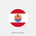 French Polynesia round flag icon with shadow Royalty Free Stock Photo