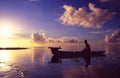 French Polynesia: Sunset Cruise at Bora Bora Island and Lagoon Resort Royalty Free Stock Photo