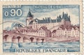 French postage stamp chateau de gien