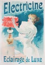 French poster with advertisement of lightning in the vintage book Les Maitres de L`Affiche, by Roger Marx, 1897