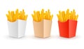French potato pack box. Cartoon fastfood fry french potato isolated illustration fast food