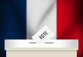 French Presidential Elections Abstract Background with 3D Rendered Voting Box. Elections in France for President