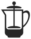 French press black icon. Coffe making symbol Royalty Free Stock Photo