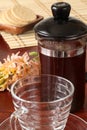 French press with coffee