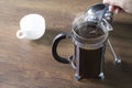 French Press Coffee Brewing Preparation