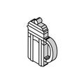 french press coffee tool isometric icon vector illustration